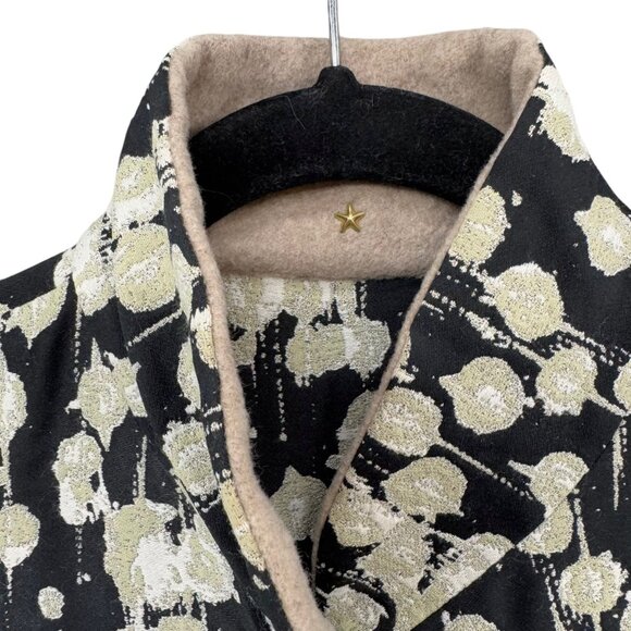 RTW Charleston Tunic Top Womens Black Gold Silks Sleeveless Button Front Size S - Picture 5 of 13